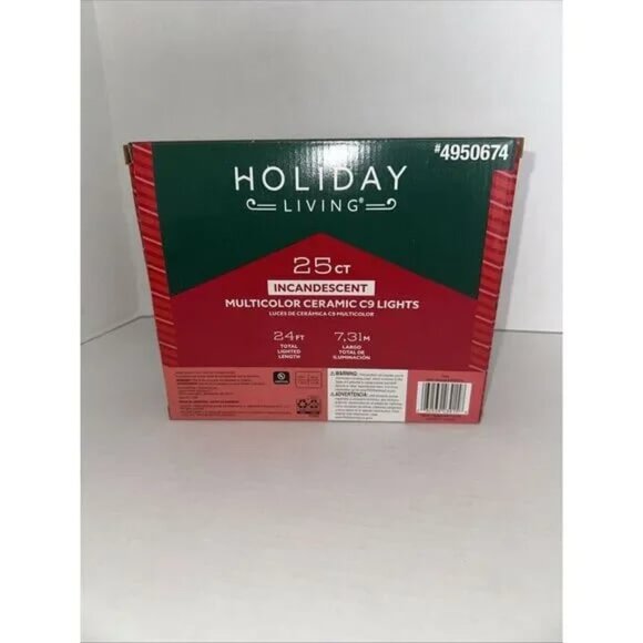 ⚡️2 Holiday Living 25ct Ceramic C9 Multicolored Christmas Lights Party Lights - Picture 3 of 8